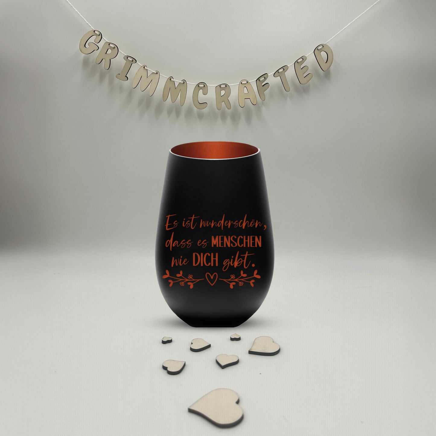 Windlicht mit Wunschmotiv